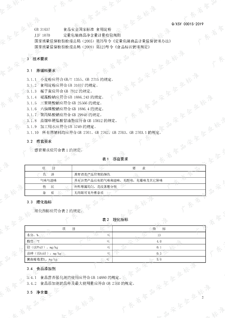 Q/XSY 0001S-2019 标准预览