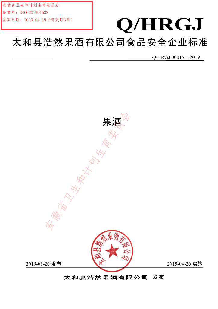 Q/HRGJ 0001S-2019 标准预览