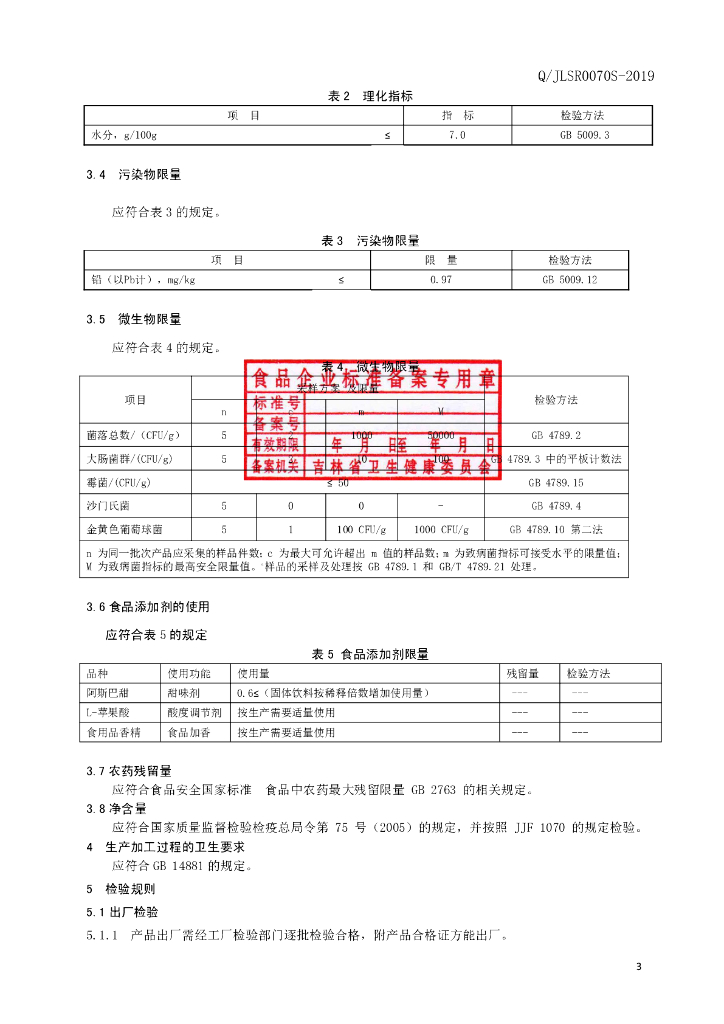 Q/JLSR 0070S-2019 标准预览