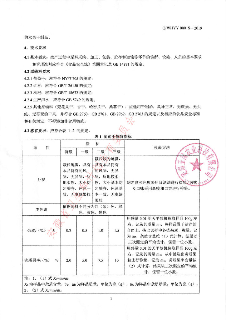 Q/WHYY 0001S-2019 标准预览