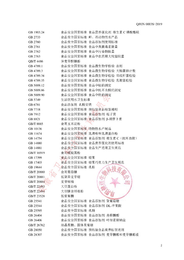 Q/FJN 0003S-2019 标准预览