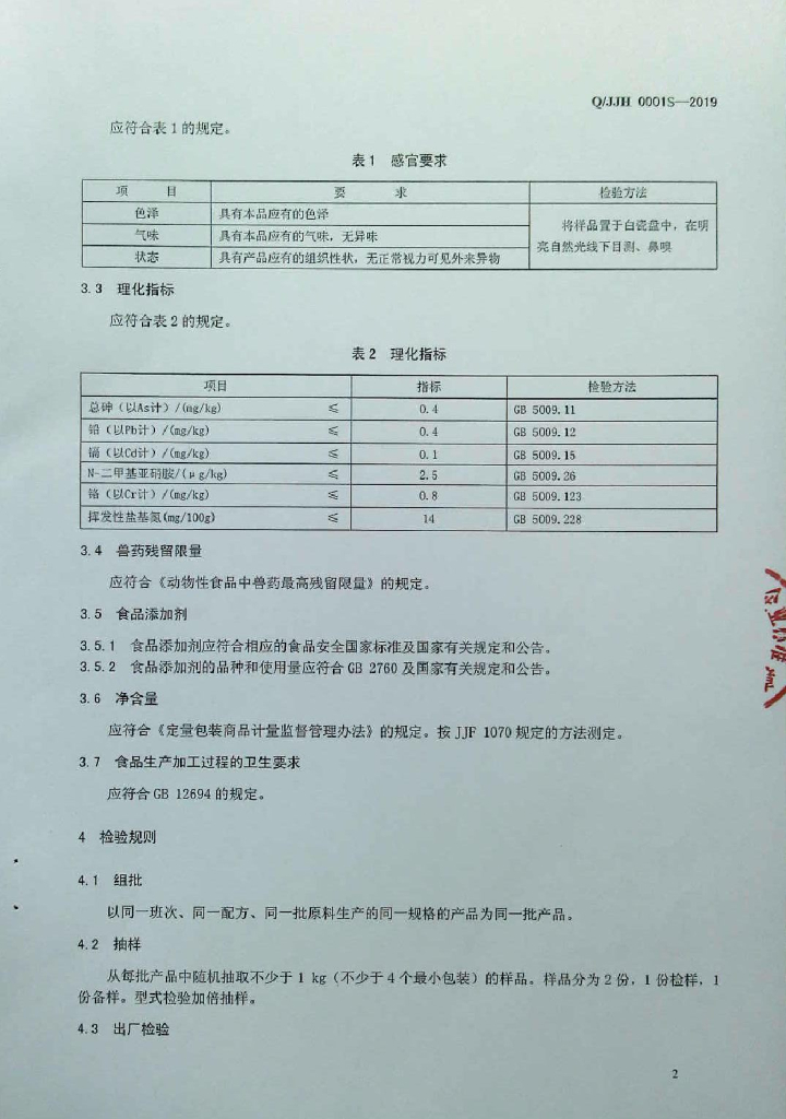 Q/JJH 0001S-2019 标准预览