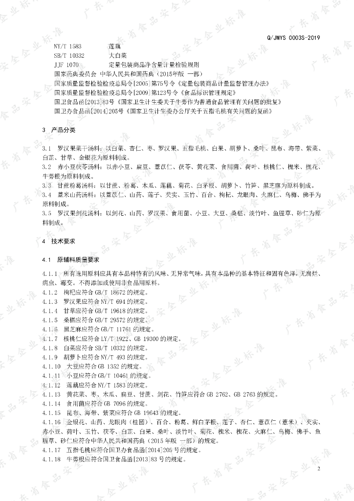 Q/JMYS 0003S-2019 标准预览