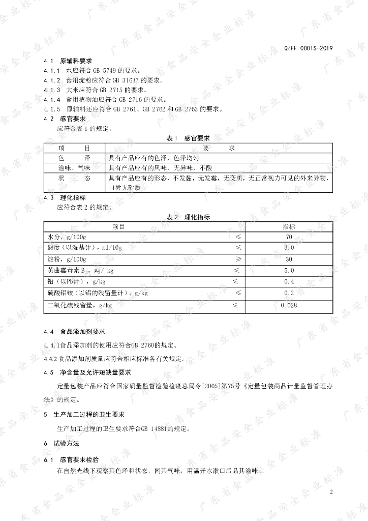 Q/FF 0001S-2019 标准预览