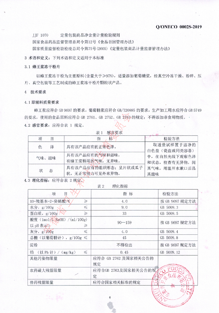 Q/ONECO 0002S-2019 标准预览