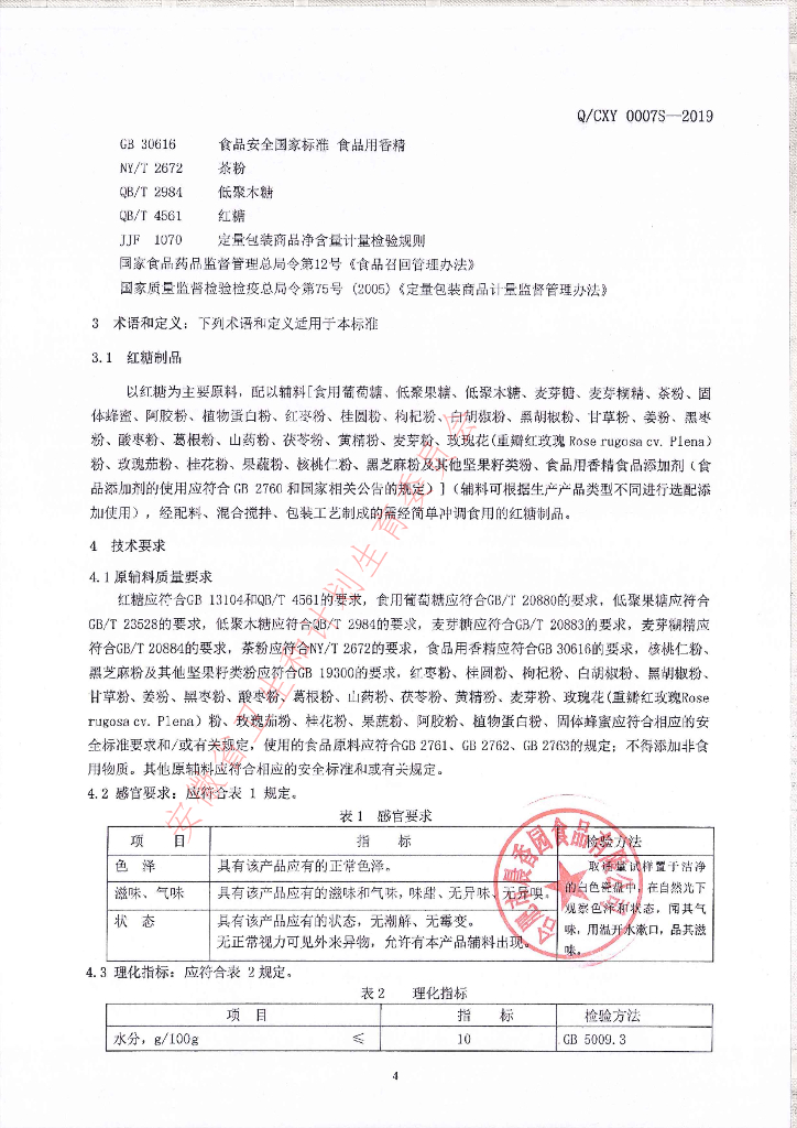 Q/CXY 0007S-2019 标准预览