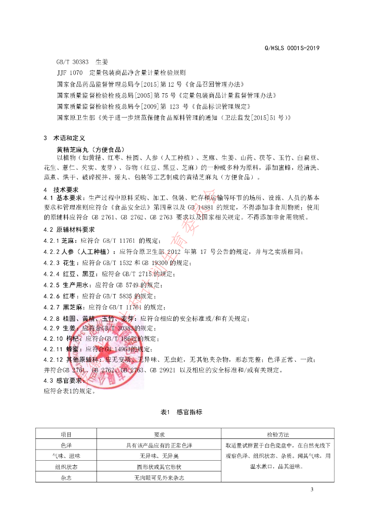 Q/HSLS 0001S-2019 标准预览
