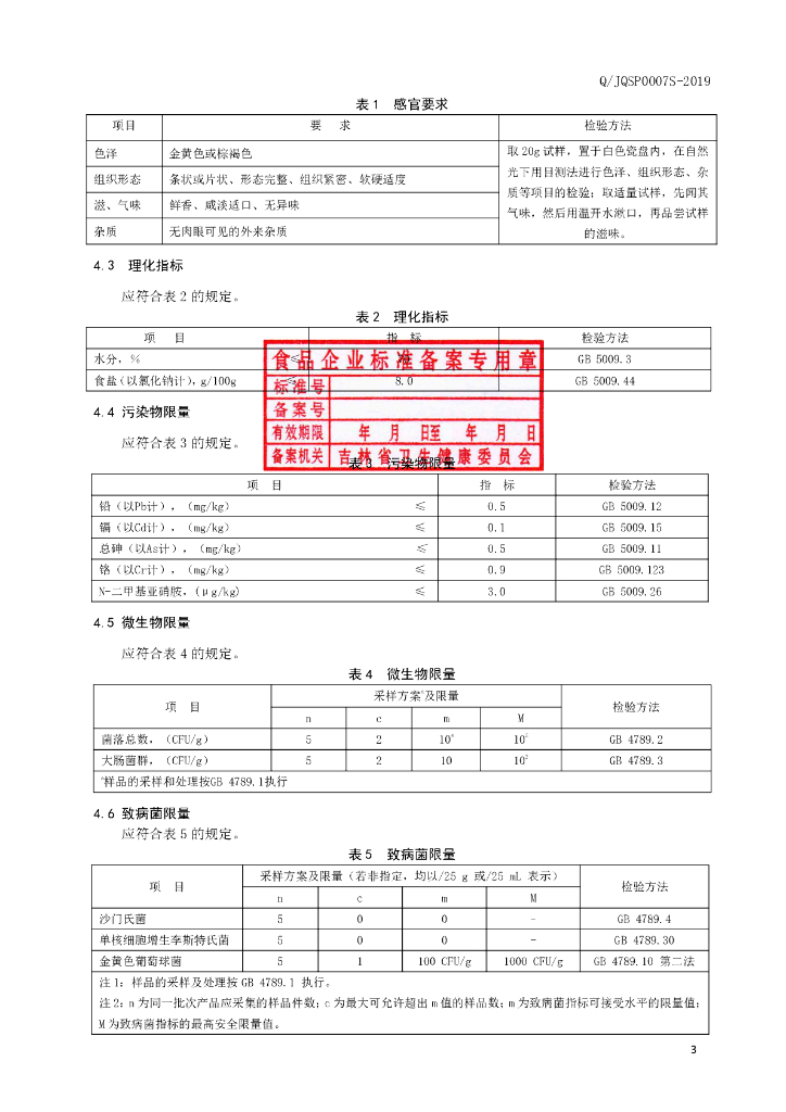 Q/JQSP 0007S-2019 标准预览