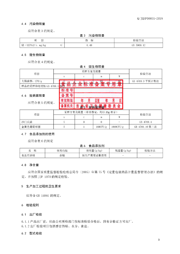 Q/JQSP 0005S-2019 标准预览