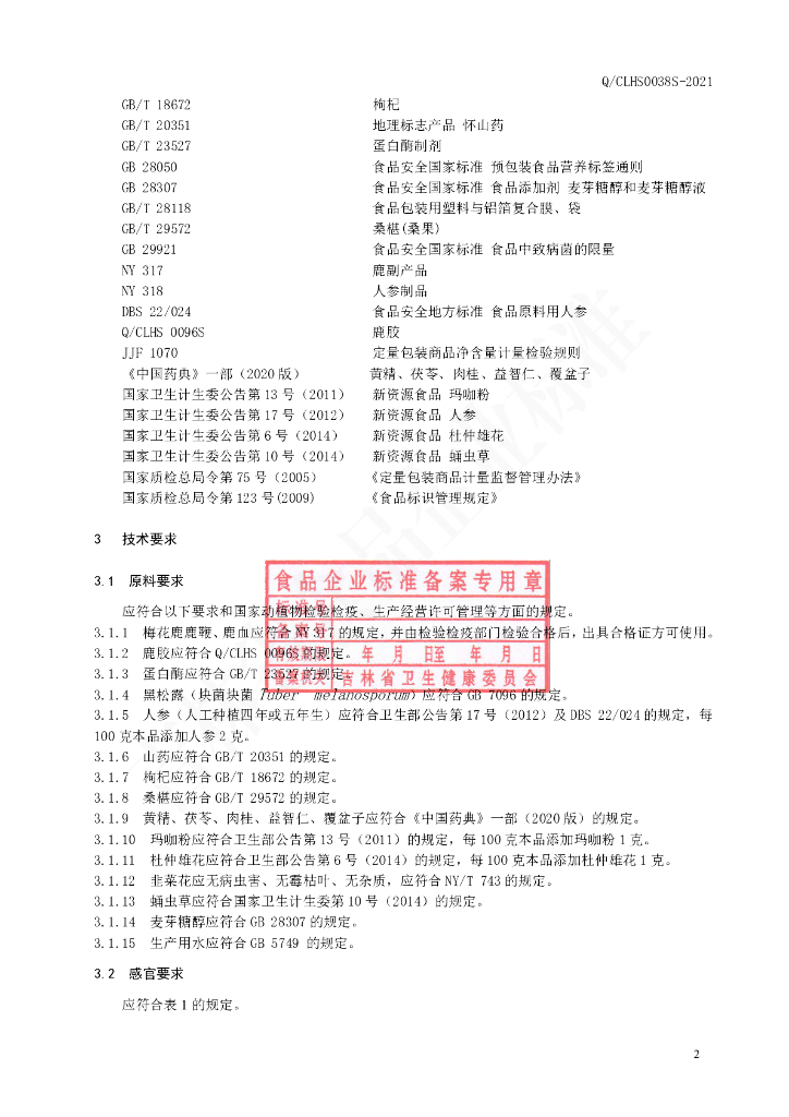 Q/CLHS 0038S-2021 标准预览