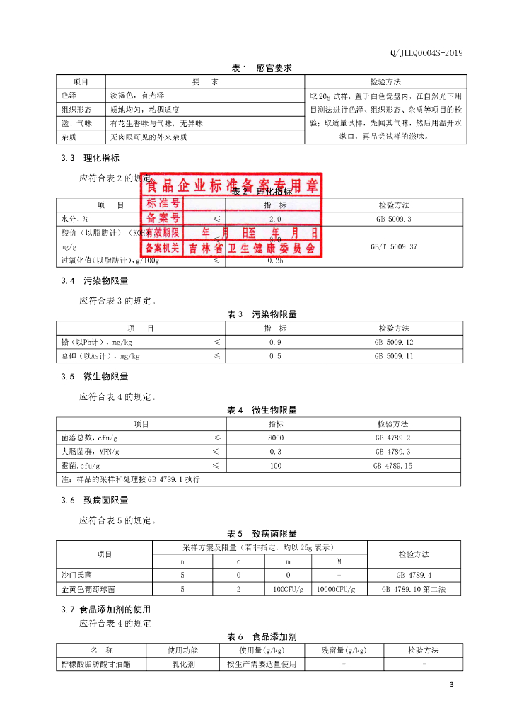 Q/JLLQ 0004S-2019 标准预览