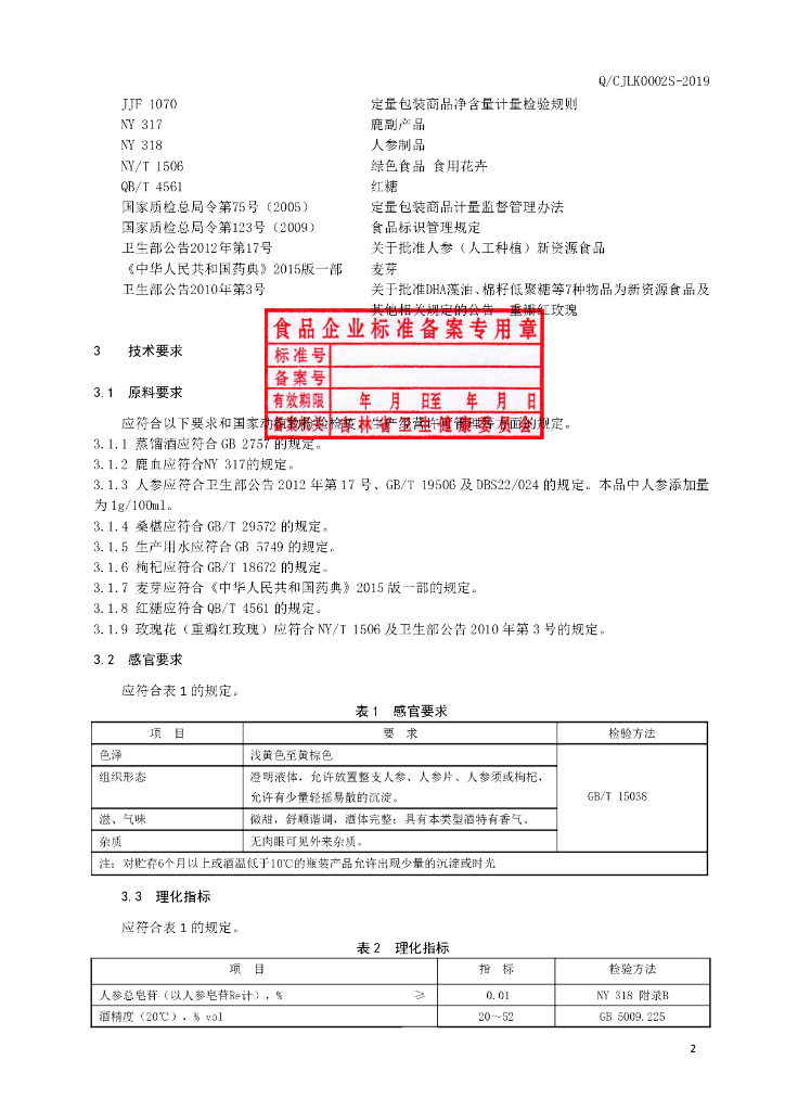 Q/CJLK 0002S-2019 标准预览
