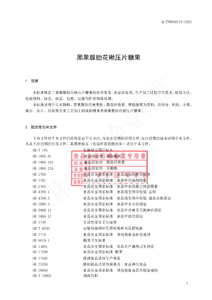 Q/ZNHT 0017S-2022 标准预览