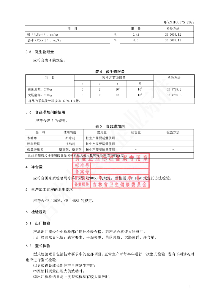 Q/ZNHT 0017S-2022 标准预览