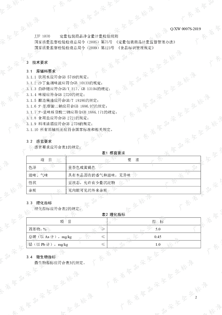 Q/XW 0007S-2019 标准预览