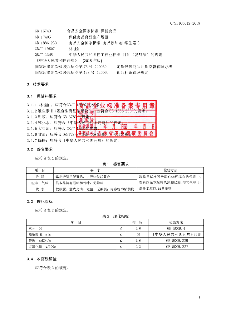 Q/SBT 0001S-2019 标准预览