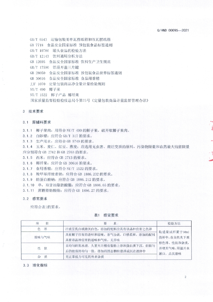 Q/HND 0009S-2021 标准预览