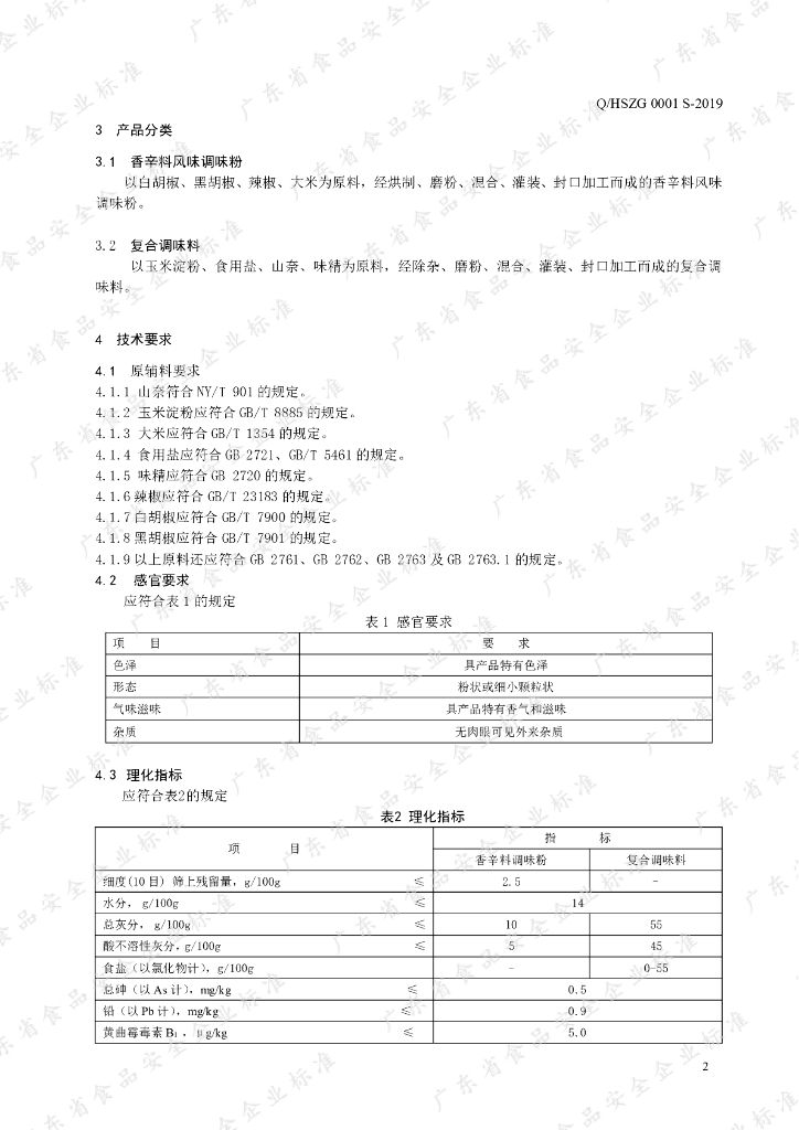 Q/HSZG 0001S-2019 标准预览