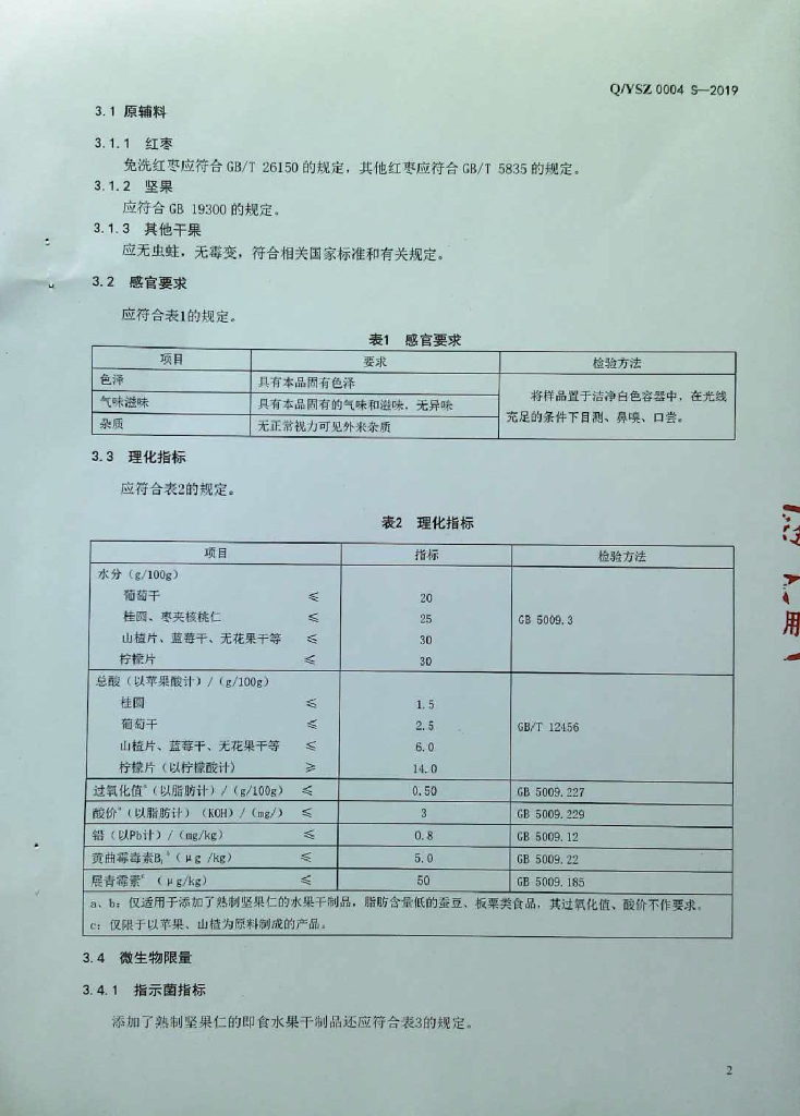 Q/YSZ 0004S-2019 标准预览