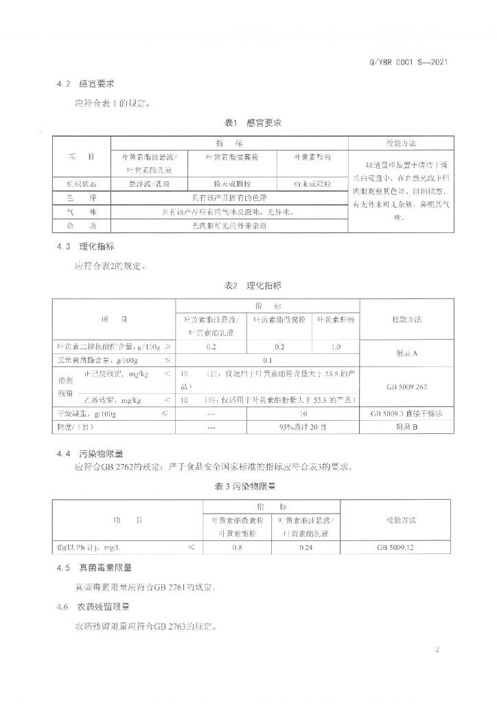 Q/YBR 0001S-2021 标准预览