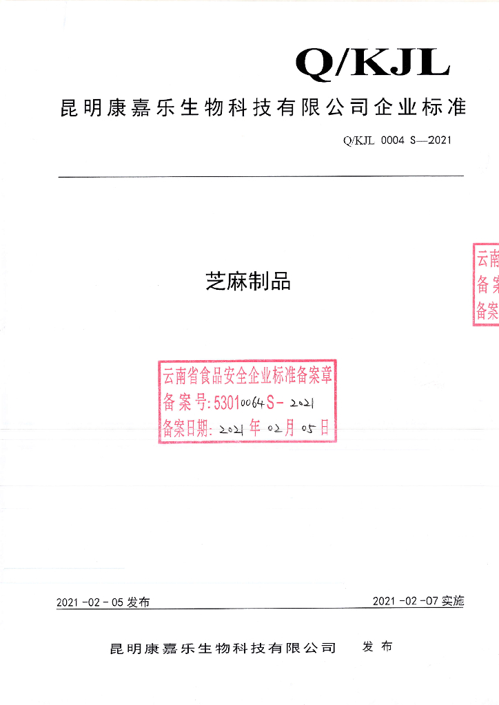 Q/KJL 0004S-2021 标准预览