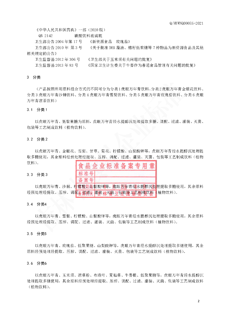 Q/HYWNQ 0005S-2021 标准预览