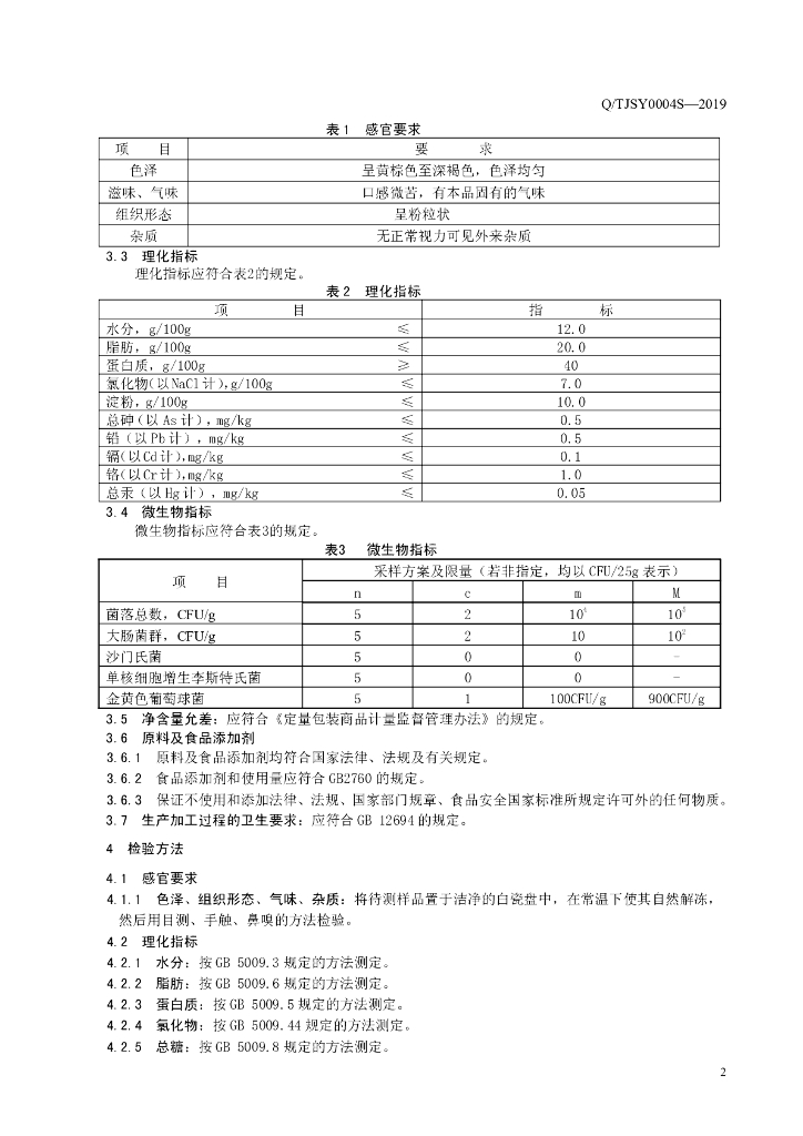 Q/TJSY 0004S-2019 标准预览