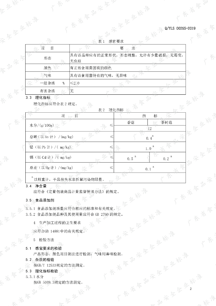 Q/YLS 0025S-2019 标准预览
