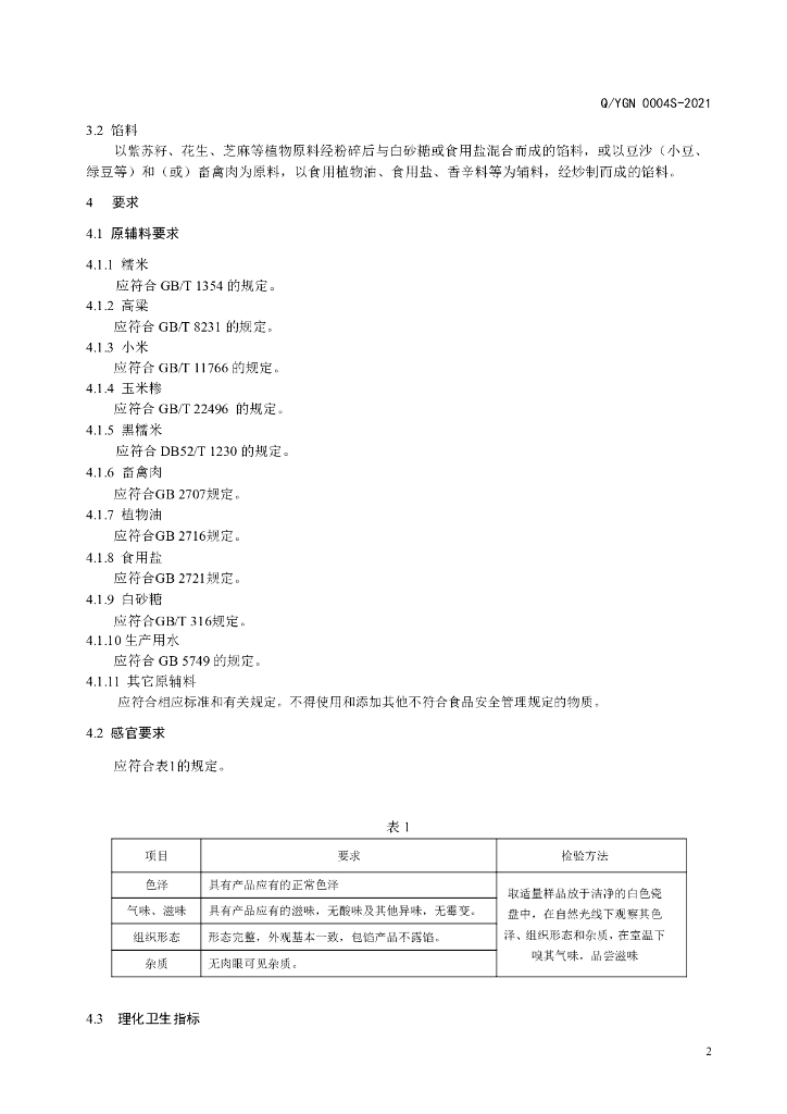 Q/YGN 0004S-2021 标准预览