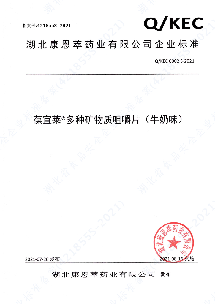 Q/KEC 0002S-2021 标准预览