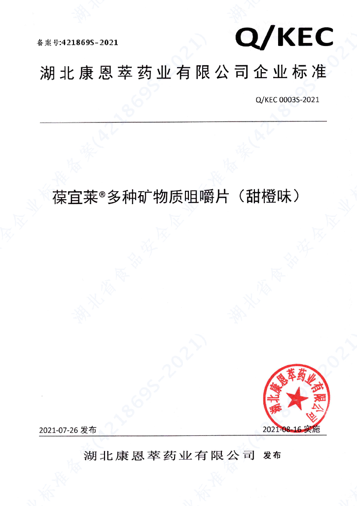 Q/KEC 0003S-2021 标准预览