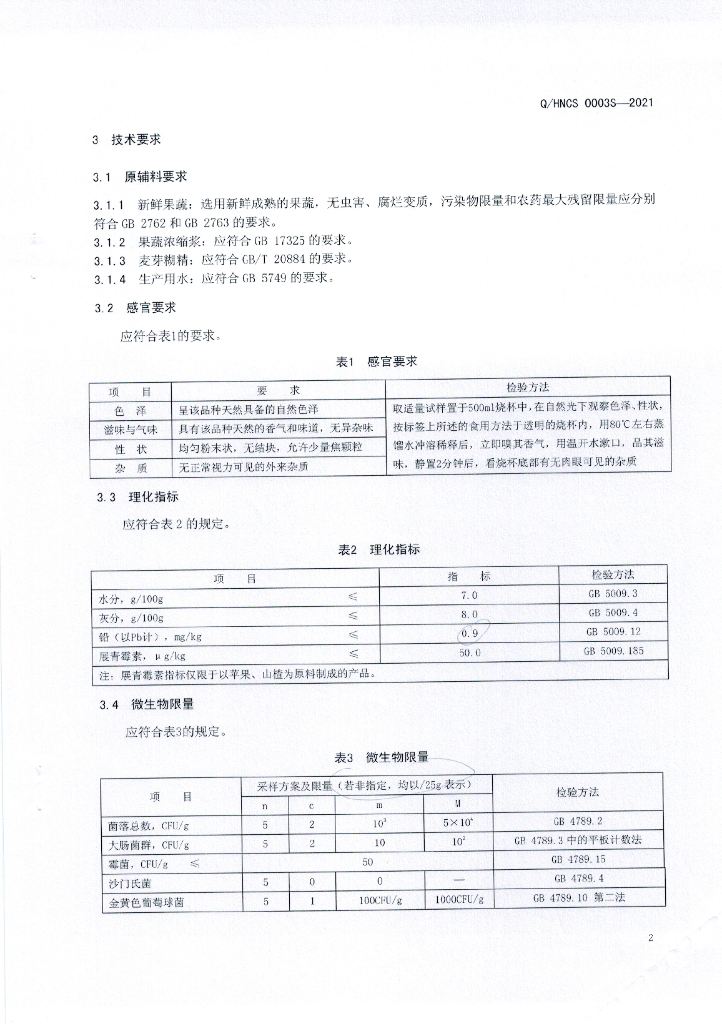 Q/HNCS 0003S-2021 标准预览