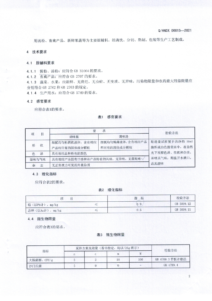 Q/HNDX 0001S-2021 标准预览
