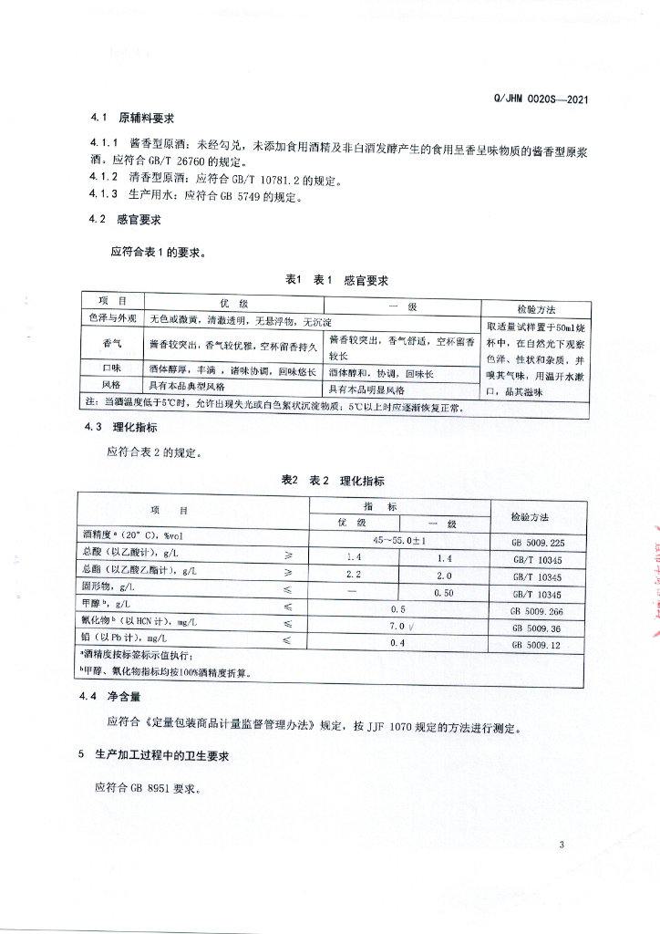 Q/JHM 0020S-2021 标准预览