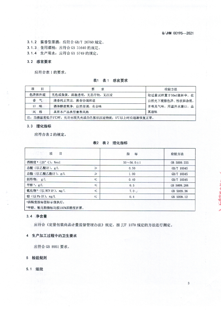 Q/JHM 0019S-2021 标准预览