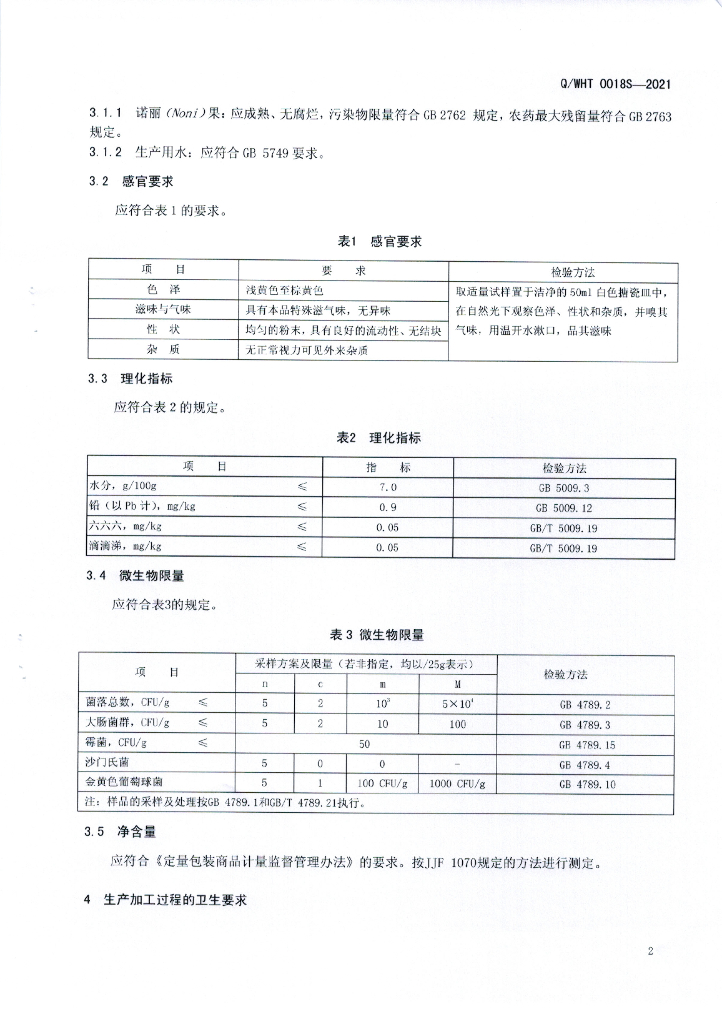Q/WHT 0018S-2021 标准预览
