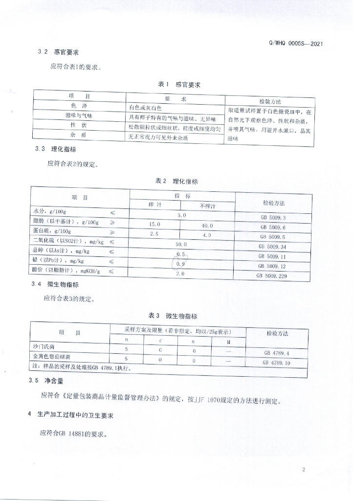 Q/WHQ 0005S-2021 标准预览