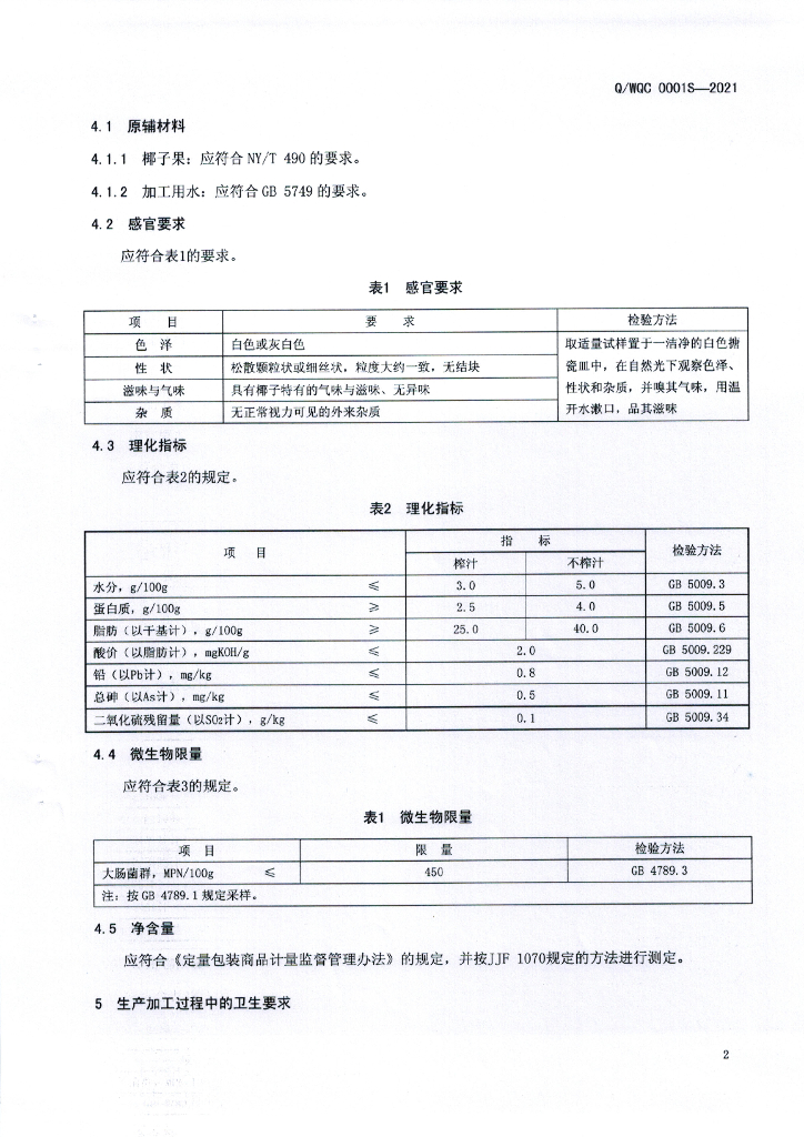 Q/WQC 0001S-2021 标准预览