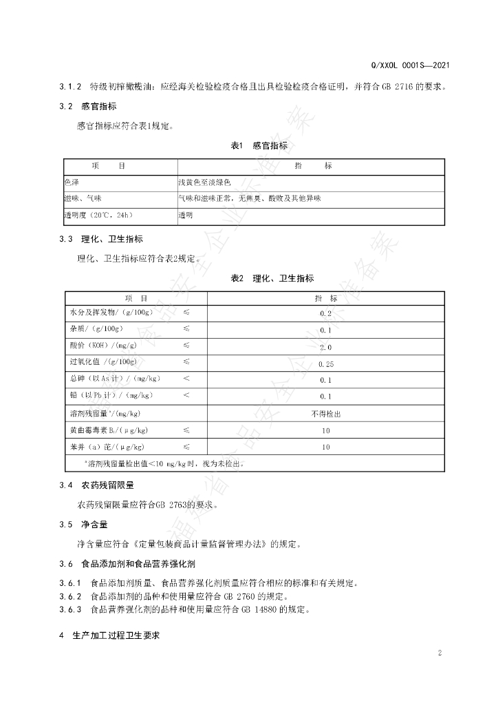 Q/XXOL 0001S-2021 标准预览