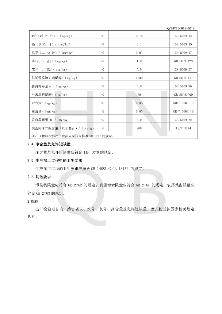 Q/BFN 0001S-2019 标准预览