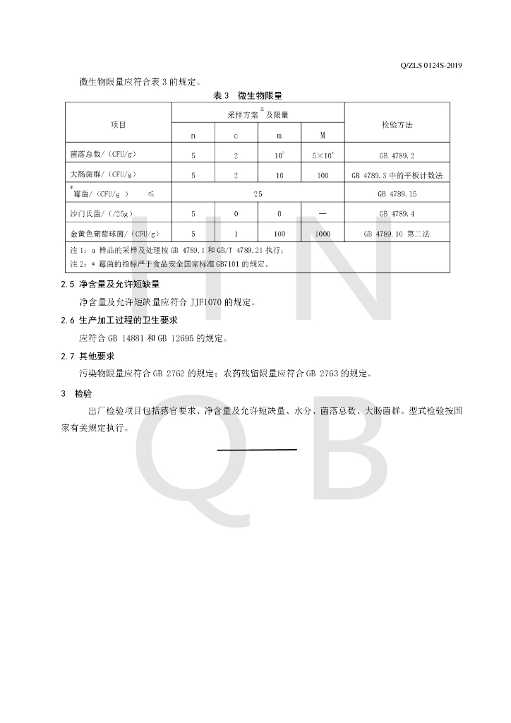 Q/ZLS 0124S-2019 标准预览