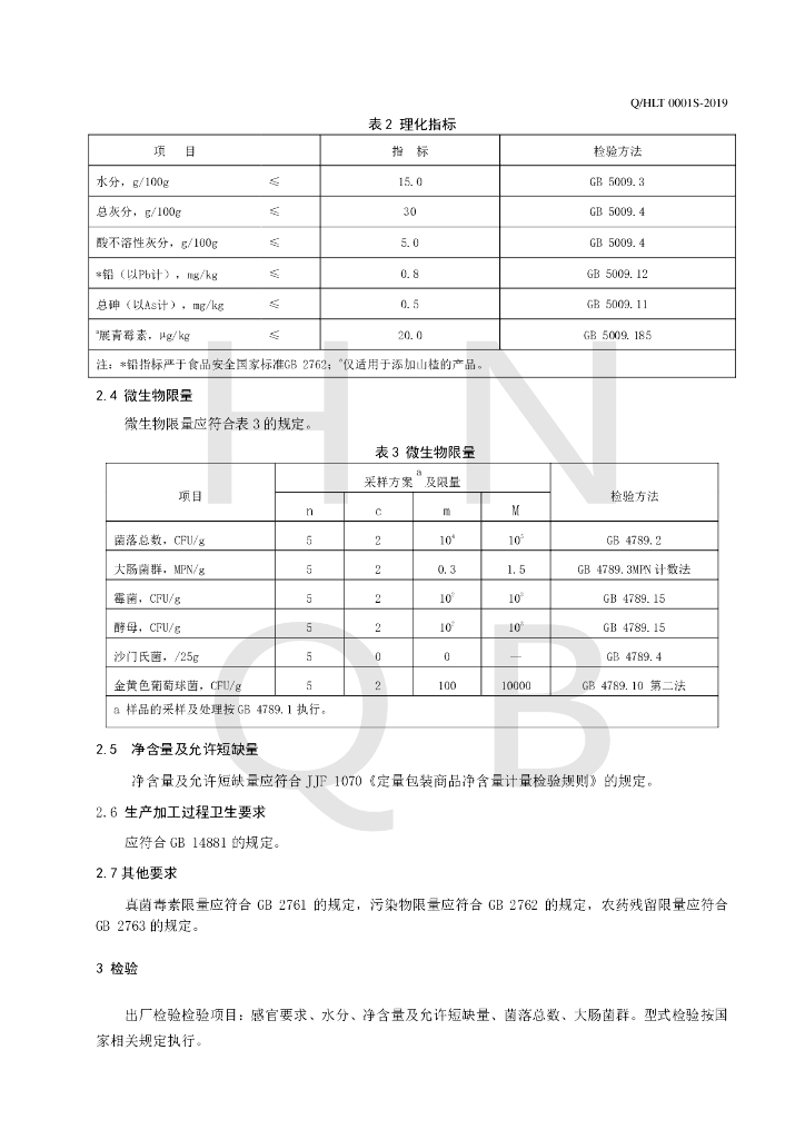 Q/HLT 0001S-2019 标准预览