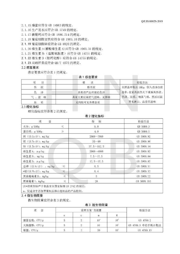 Q/LSS 0002S-2019 标准预览