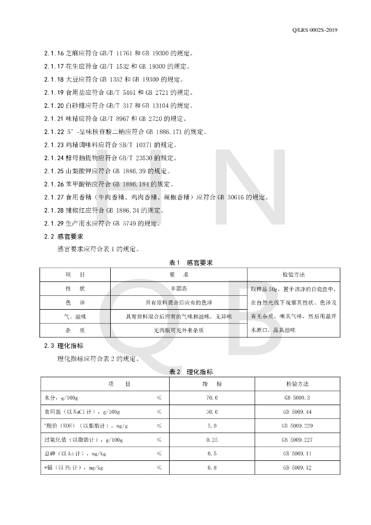 Q/LRS 0002S-2019 标准预览
