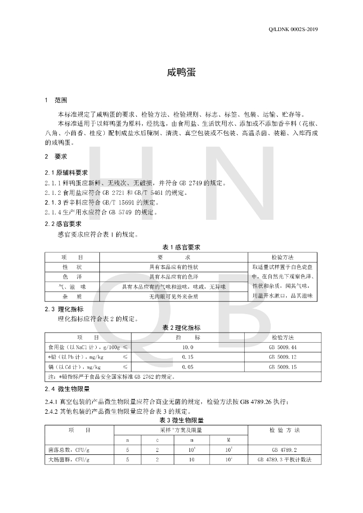 Q/LDNK 0002S-2019 标准预览