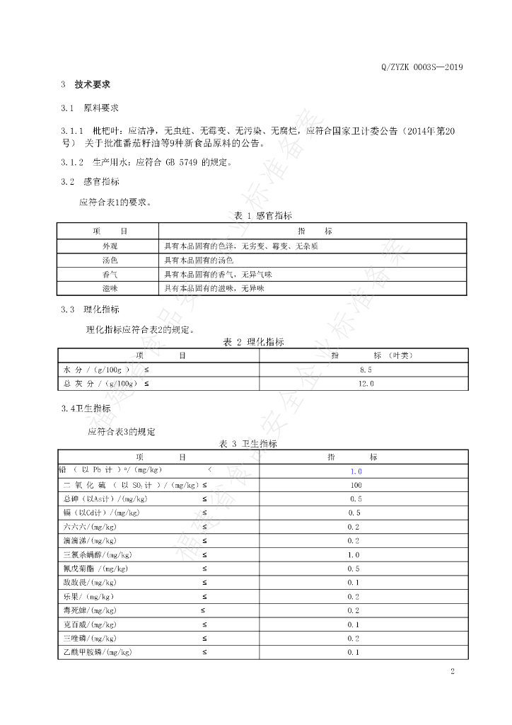 Q/ZYZK 0003S-2019 标准预览
