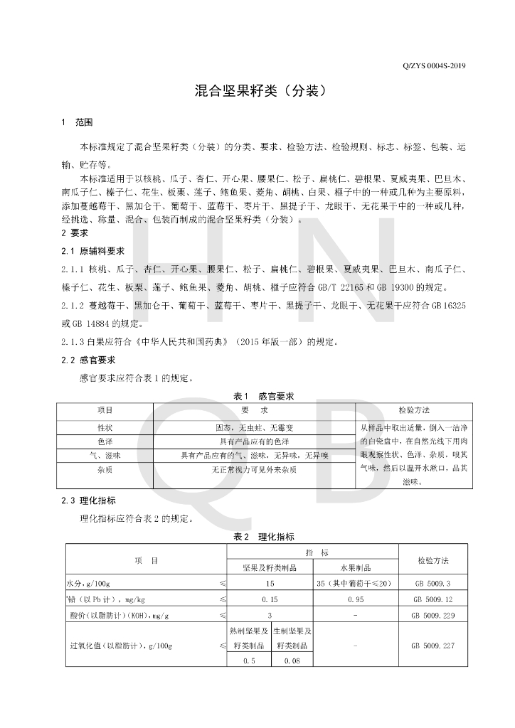 Q/ZYS 0004S-2019 标准预览