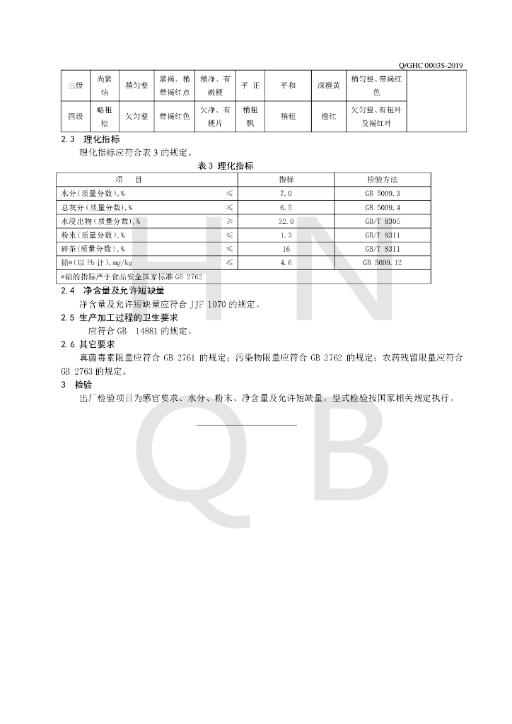 Q/GHC 0003S-2019 标准预览