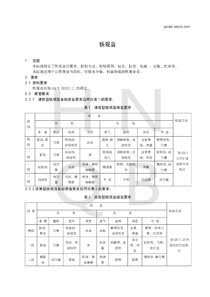 Q/GHC 0003S-2019 标准预览