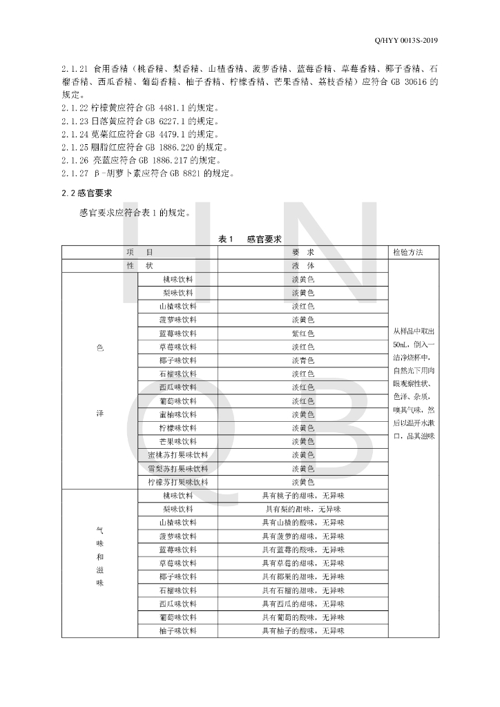Q/HYY 0013S-2019 标准预览